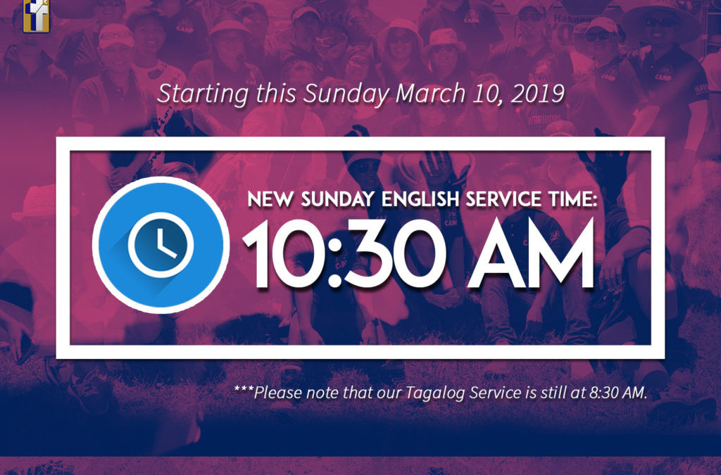 New Sunday English Service Time